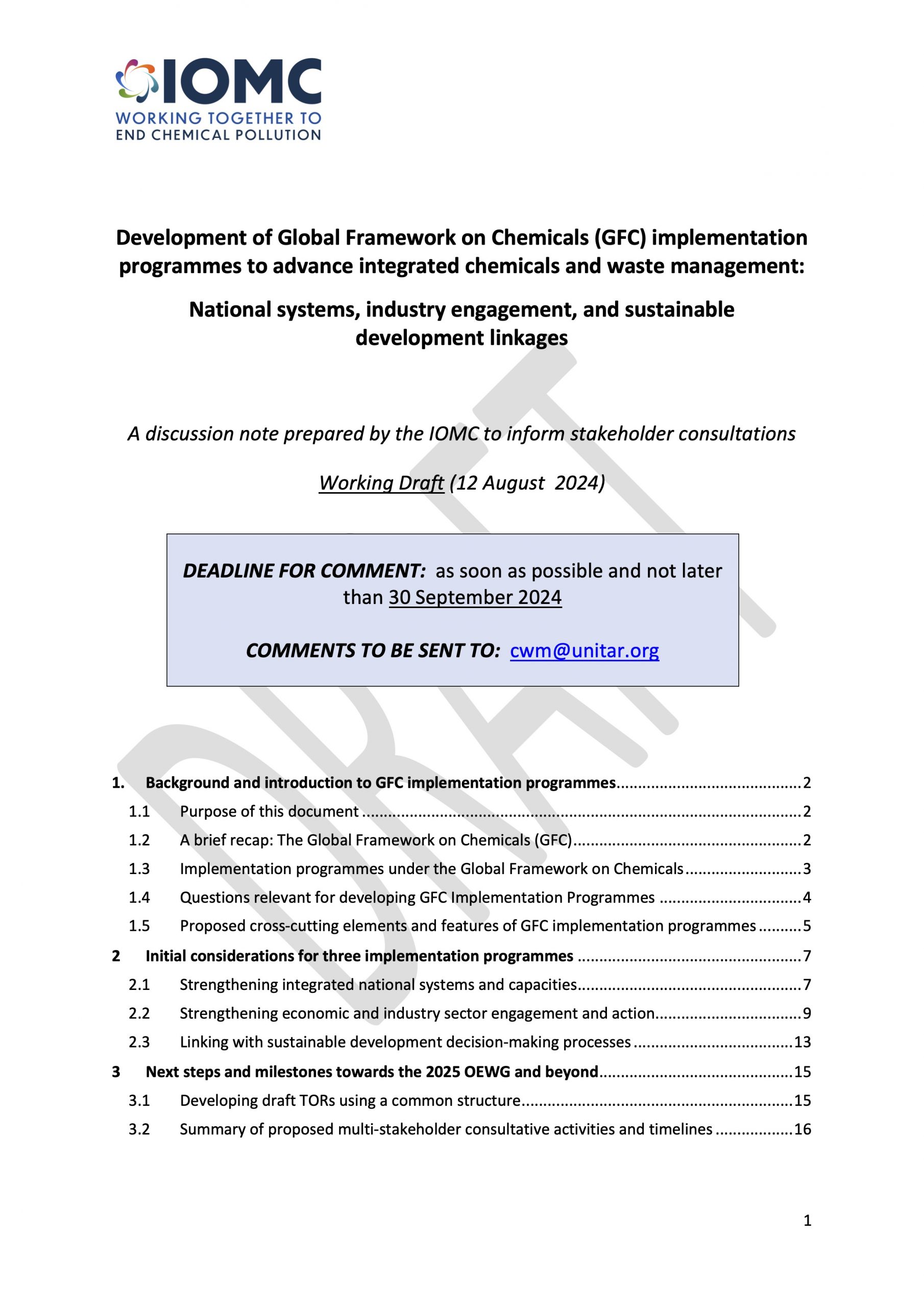 IOMC Discussion Note Cover